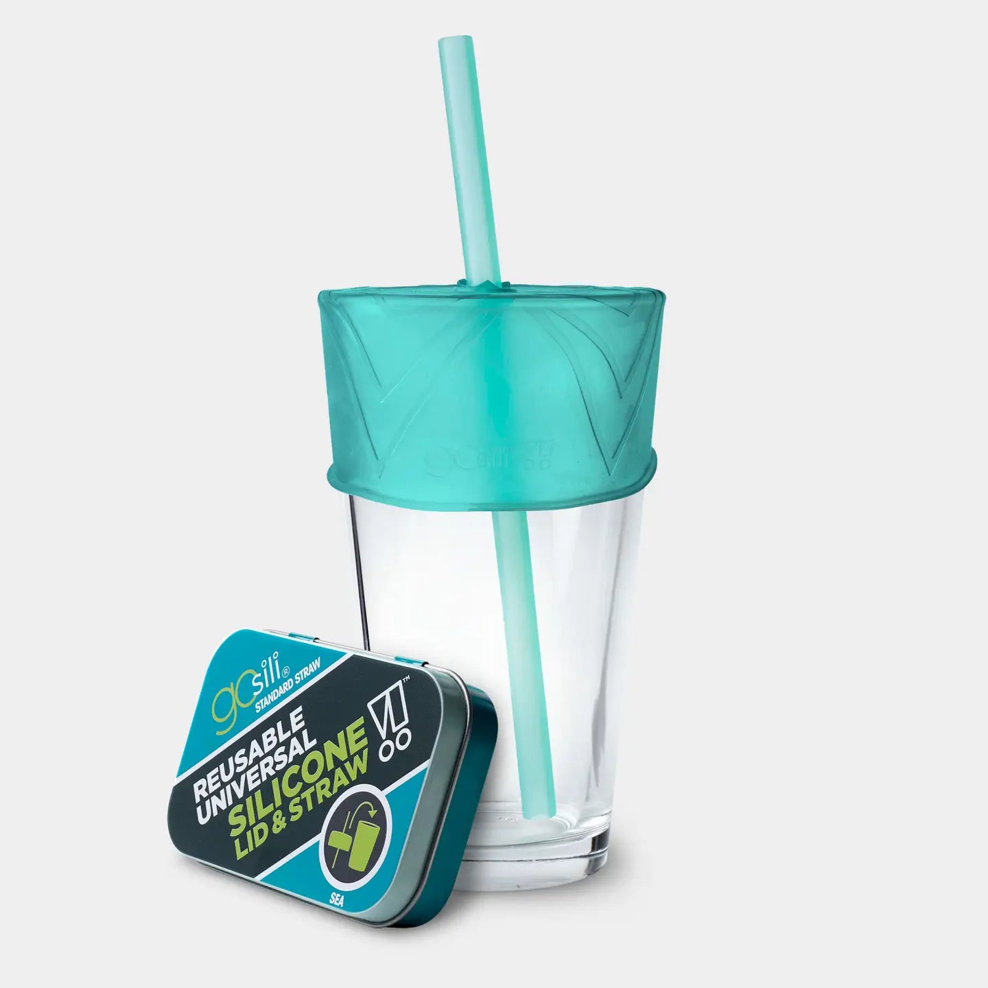 Silicone Drink Protector with 8” Straw and Travel Case