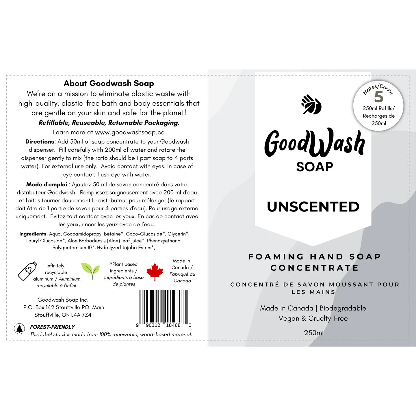 Unscented Foaming Hand Soap Concentrate