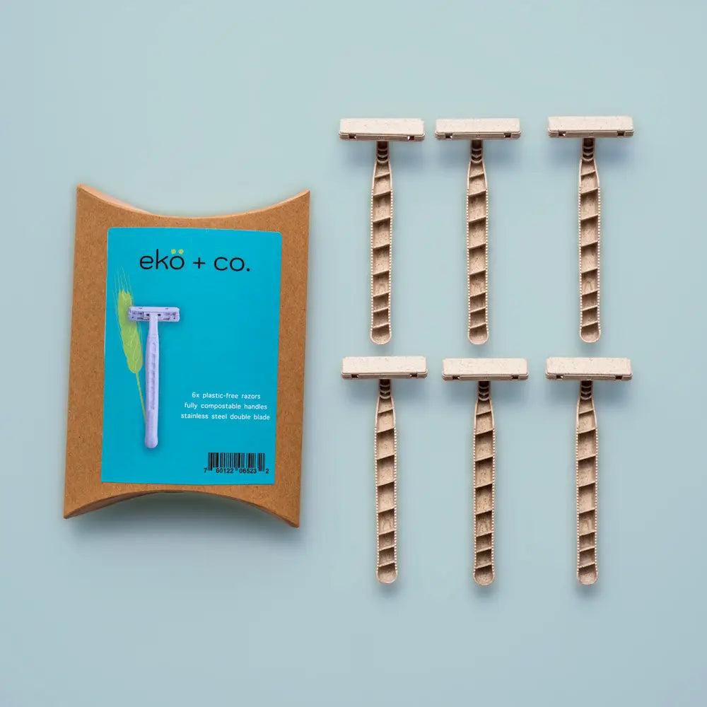 Biodegradable Wheat Straw Razors, 6 pack