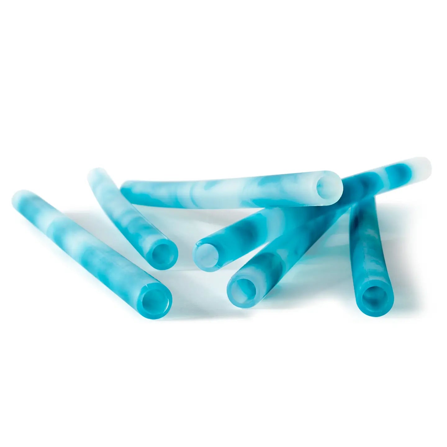 Silicone Ocean Straws, 6 Pack