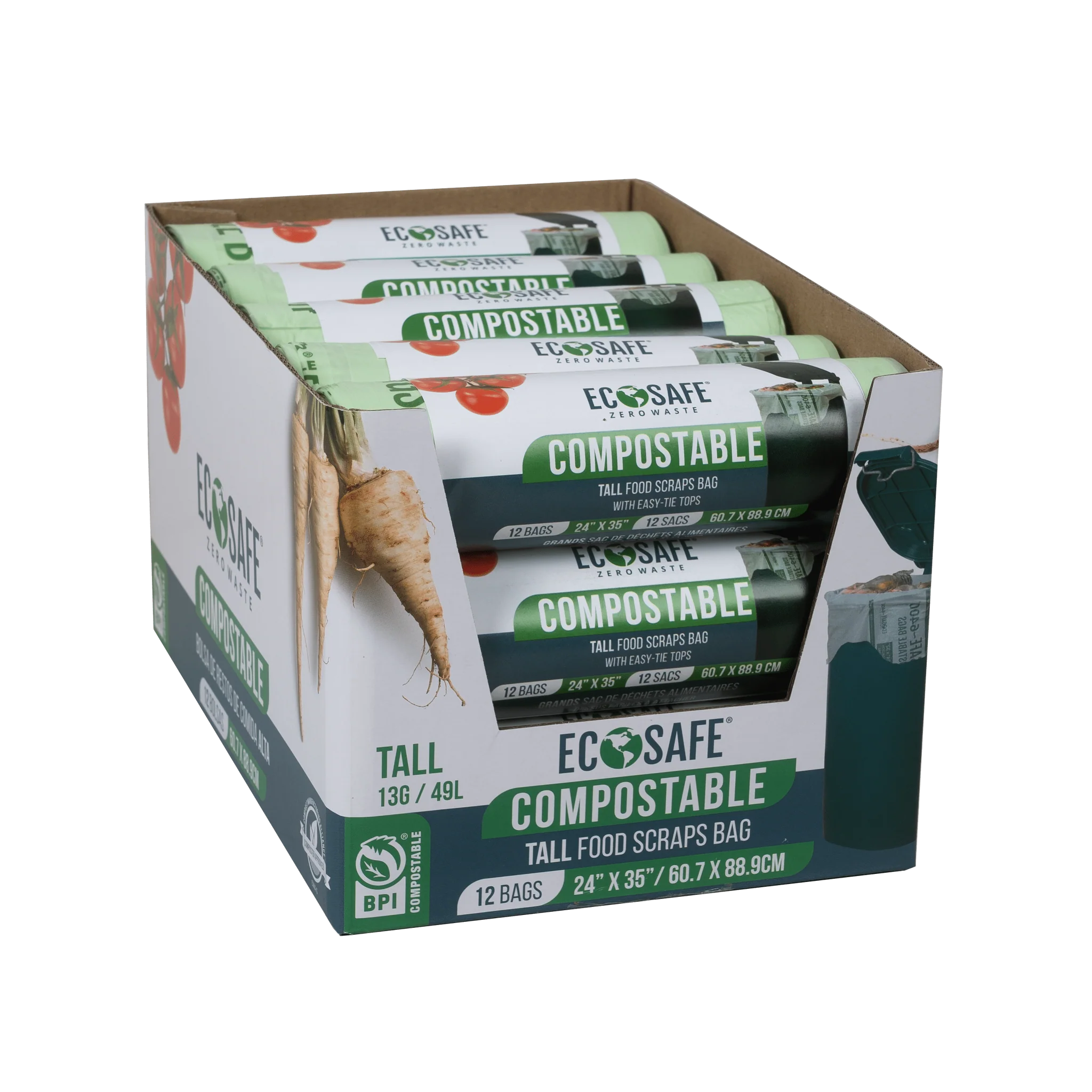 Compostable Tall Food Scraps Bag with Handles