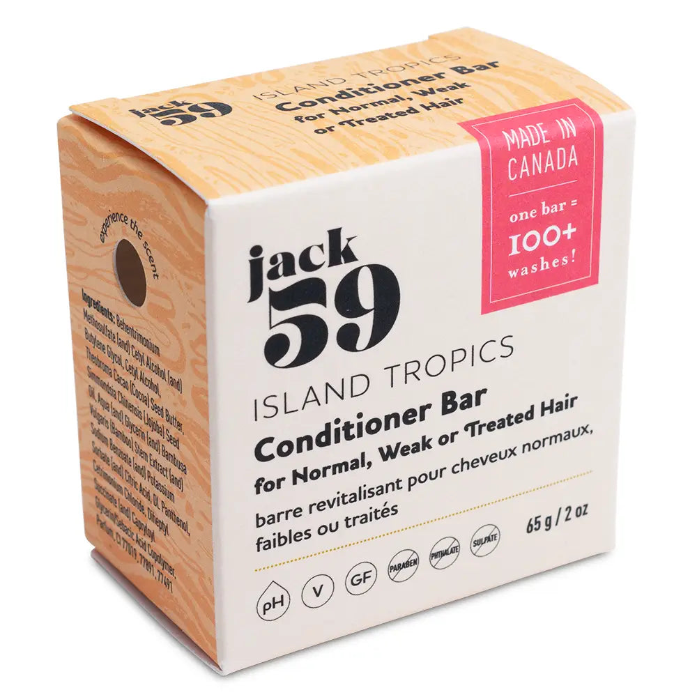 Jack 59 Island Tropics Conditioner Bar for Weak or Treated Hair