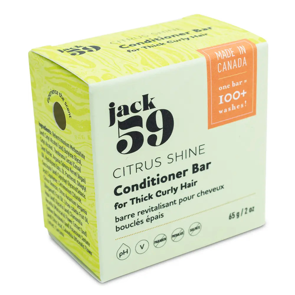 Jack 59 Citrus Shine Conditioner Bar for Thick, Curly Hair