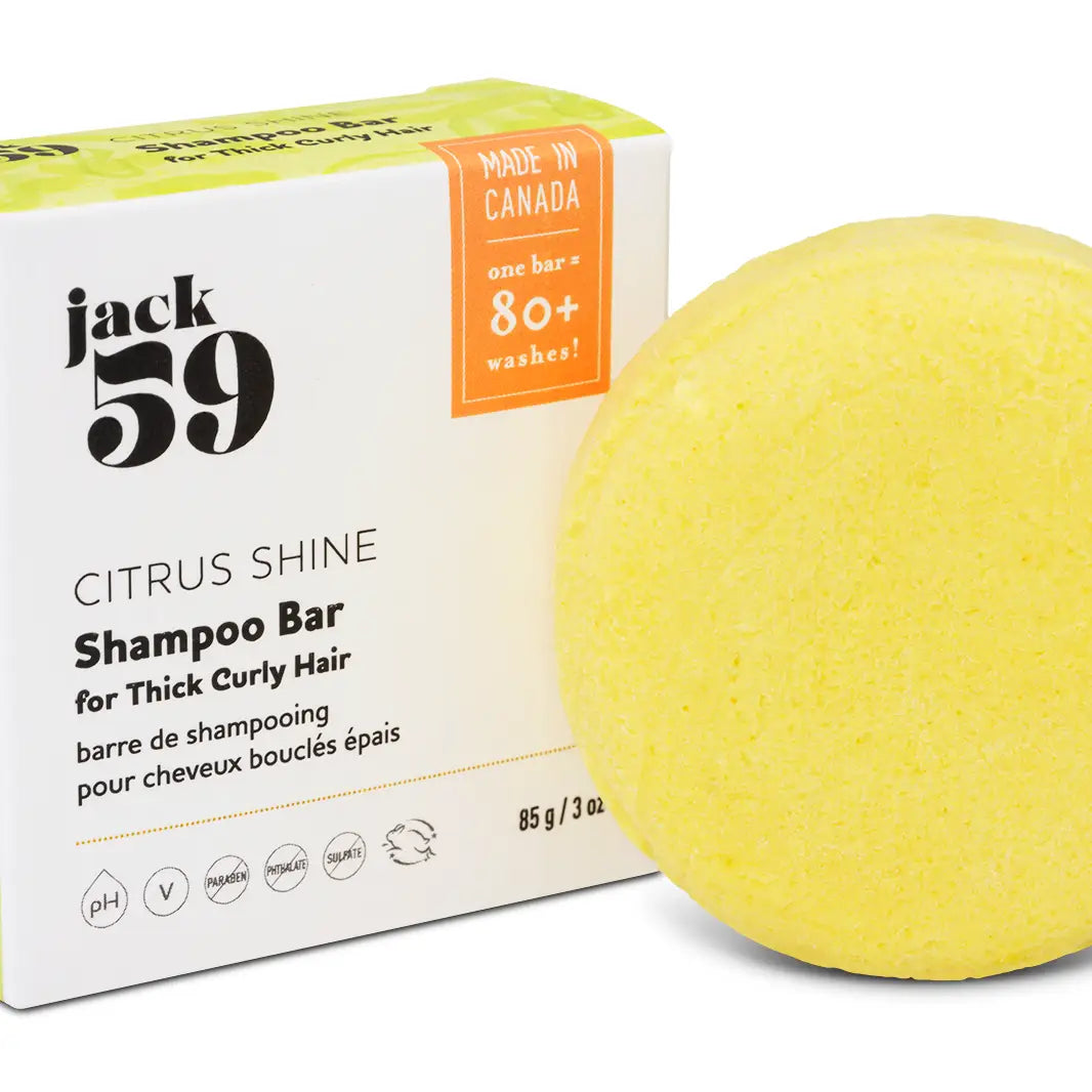 Jack 59 Citrus Shine Shampoo Bar for Thick, Curly Hair