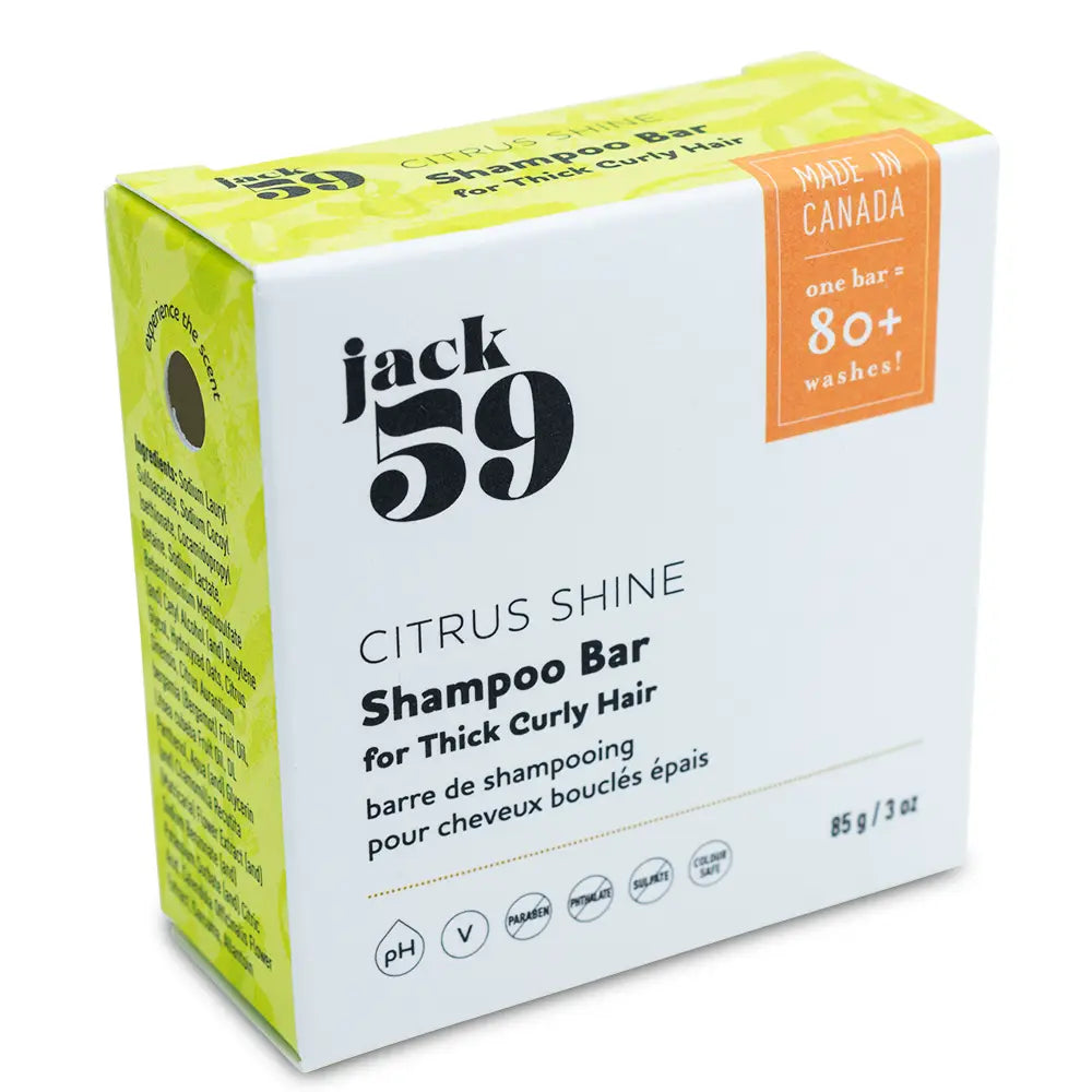 Jack 59 Citrus Shine Shampoo Bar for Thick, Curly Hair