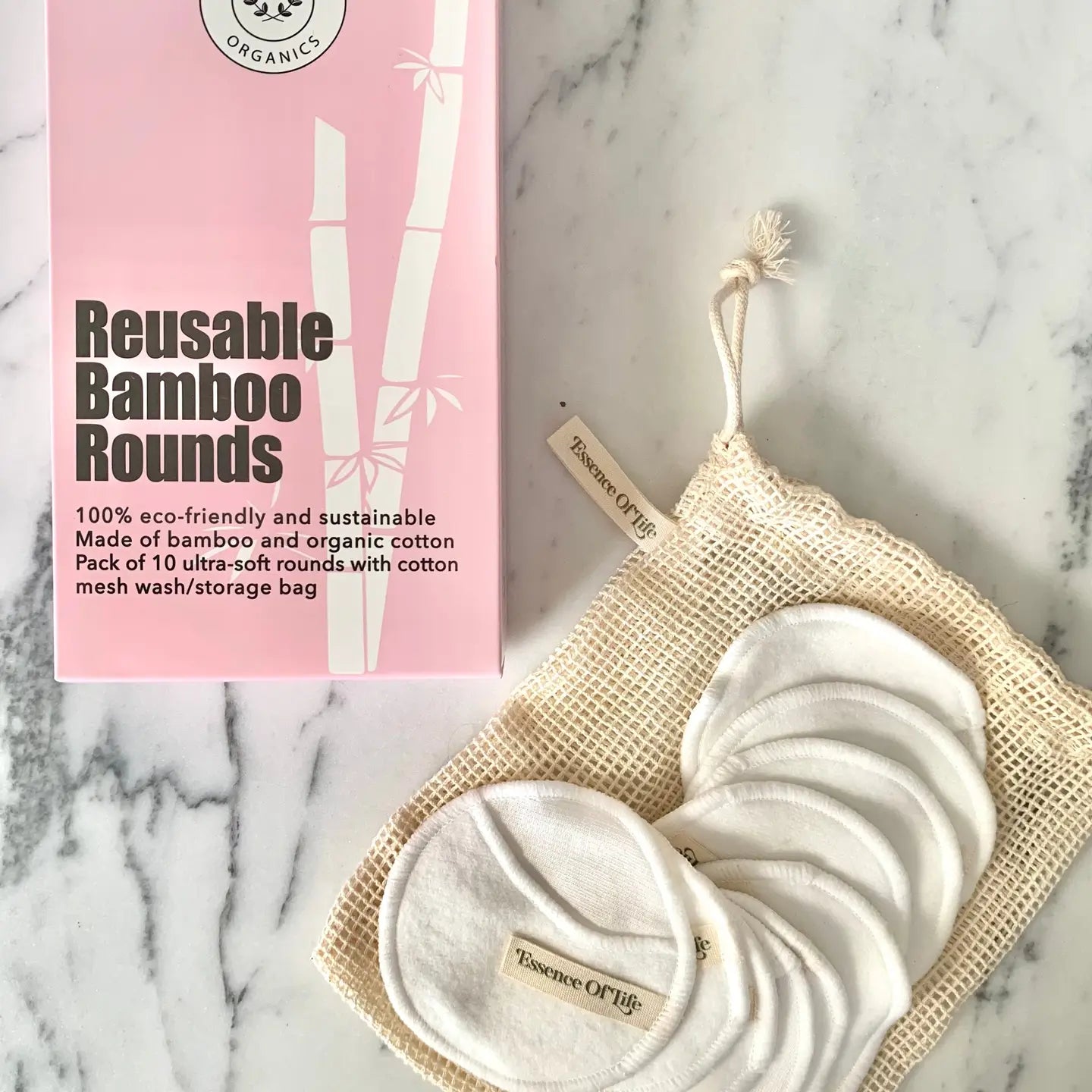 Bamboo and Organic Cotton Reusable Rounds