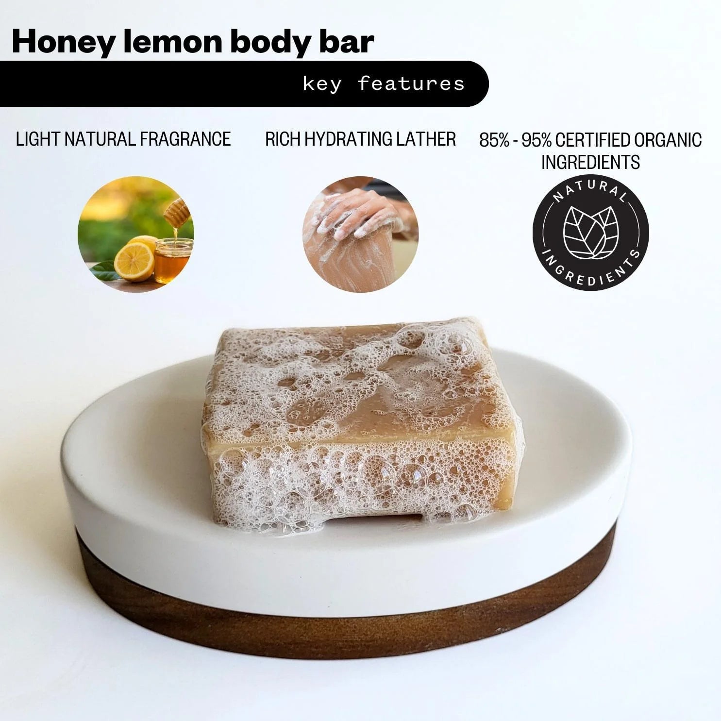 Honey Lemon Body Soap Bars, 2 Pack