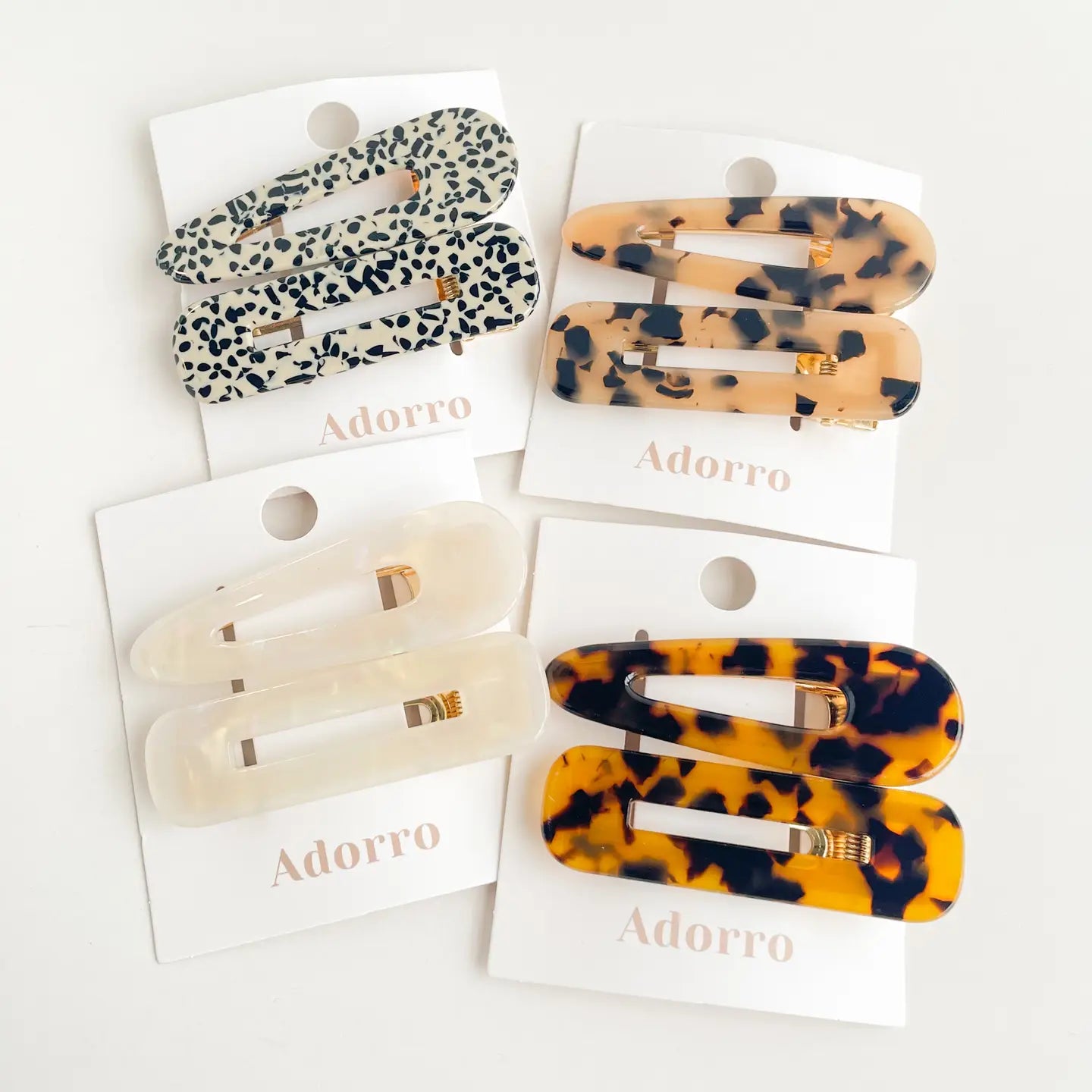 Printed Barrette Hair Clips, 2 Pack