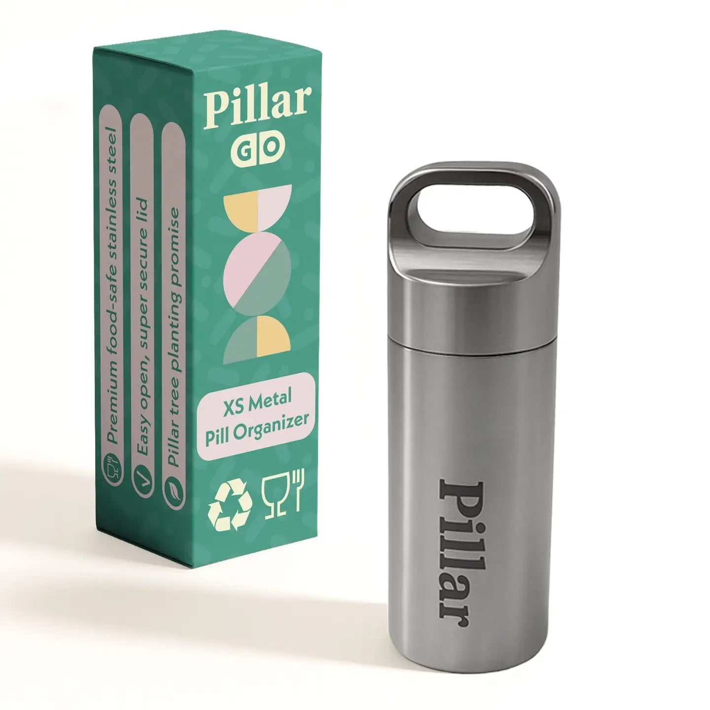 Pillar Go Stainless Steel Pill Organizer