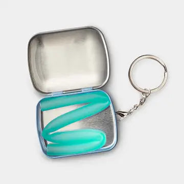 Silicone Straw with Keychain Travel Case